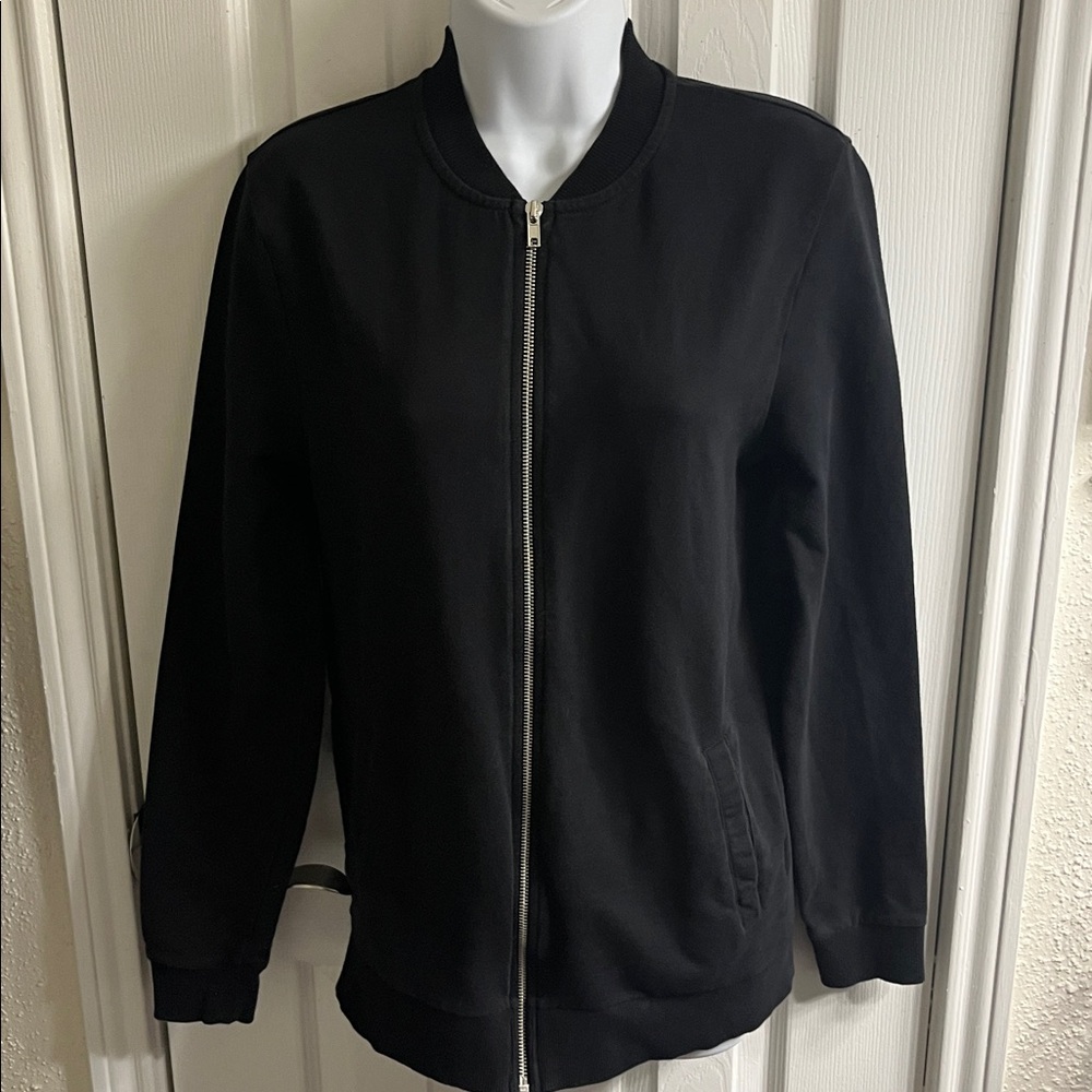 ASOS Black Zip-Up Bomber Sweatshirt